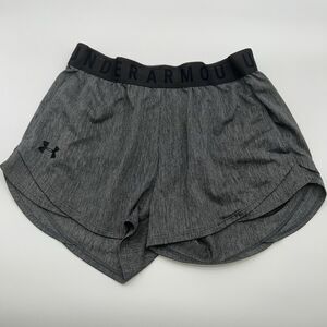 UNDER ARMOUR WOMENS RUNNING ACTIVE/SHORT Gray w/Black HeatGear Loose Fit-Size XS